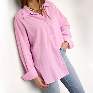 XIRENA Sydney Pink Button Down Shirt M